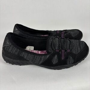 DANSKIN NOW Gray/Pink Memory Foam Sneakers, Slip-On, Size 9, Non-Marking